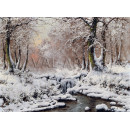 РЕПРОДУКЦИИ НА КАРТИНИ Зимен пейзаж при залез слънце (1900)